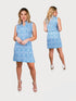 Mandarine Collar Sleeveless Mini Bodycon Dress - D2097